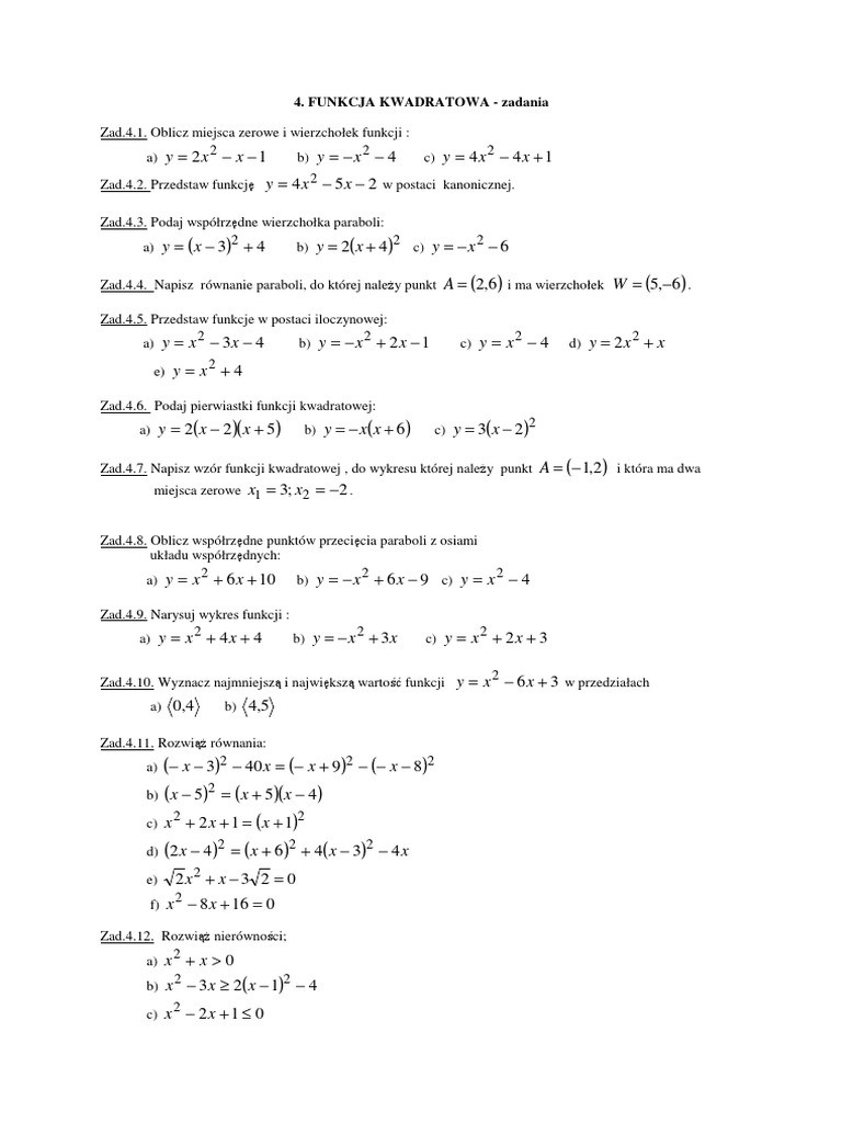 Zadania Z Funkcji W Formacie Pdf Od Liceum Po Studia Shofer